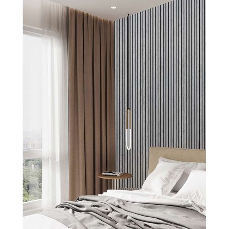 Pannello Fonoassorbente Acustico Effetto Rovere Grigio Chiaro 2400x600 mm - Dr. C