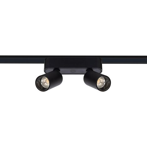 Foco Carril LED Magnético 25mm SuperSlim Doble 10W 48V Negro 4000K Blanco Neutro (1/5)