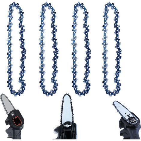 Chaîne tronçonneuse 6 pouces – Lot de 4 pièces – Dents pointues pour coupe efficace – Résistance à l'usure pour durabilité (1/5)