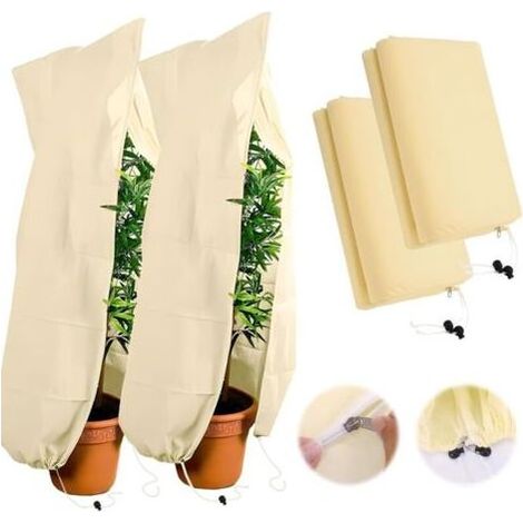 2 Pièces Housse Hivernage Plante Exterieur 120 x 180 cm Voile Hivernage Plante Exterieur Respirant Voile D'hivernage Réutilisable Voile d Hivernage pour Arbre, Palmier, Balcon (1/4)