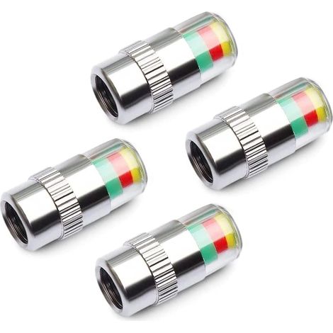 APEX Lot de 4 bouchons de valve pour moniteur de pression de pneus de voiture, 3 couleurs, avec boîtier de sécurité (1/5)