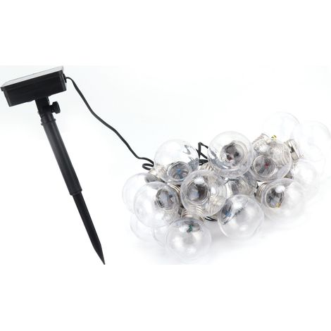 20 LED Solar-Lichterkette mit bunten Glühbirnen, wasserdicht, dekorativ für den Außenbereich, ideal für Hochzeiten und Partys (1/5)