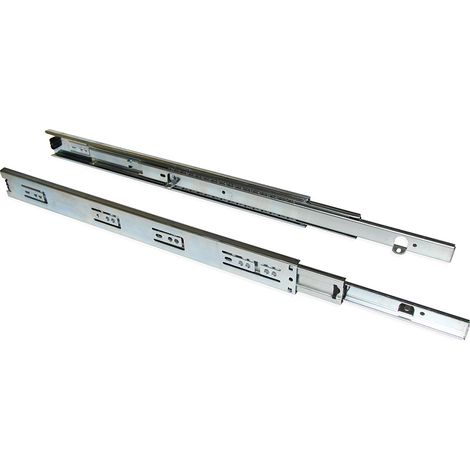 Kit guide per cassetti, a sfera, 45 x 400 mm, estrazione totale, con squadre, Zincato 4300605 EMUCA