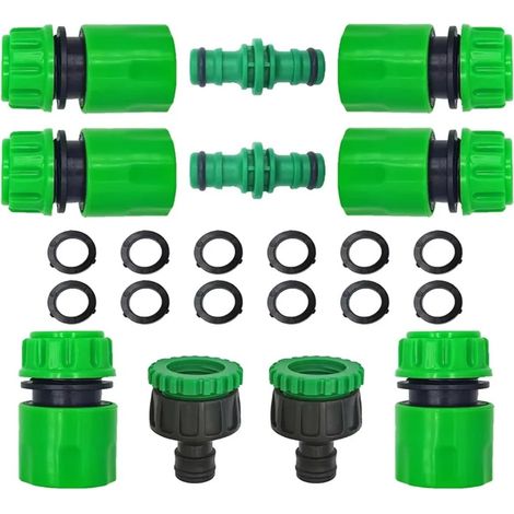 ABS-Schnellkupplung für Gartenschläuche, 1/2"-Doppel-Außengewinde, Adapter und Verlängerung für Gartenschläuche. (1/4)