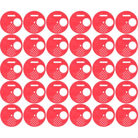 30Pcs Beehive Door Entrance Disc Plastic Round Exit Vent Gate Beekeeping AccessoryRed