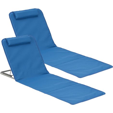Juego de 2 colchonetas de playa con respaldo reclinable color azul 030009657 (1/5)