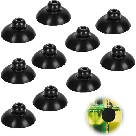 10pcs Ventouses pour Aquarium, Clips à Ventouse de 2,6 cm Clips à Ventouse en Caoutchouc pour Aquarium Accessoires pour Pompe de Réservoir et Configuration d'Aération d'Aquarium (Noir) (1/5)