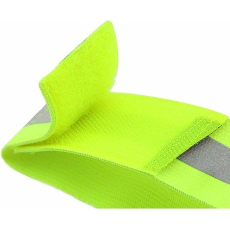 Set 4 Bande Réfléchissante Brassard Sécurité - Haute Visibilité Vélo Running Enfant - Élastique Scratch Fluo (1/4)