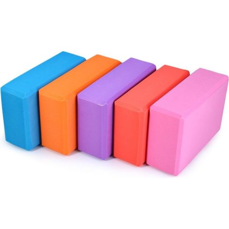 BLOCCO MATTONE SCHIUMA FITNESS PALESTRA YOGA GINNASTICA AEROBICA COLORATI
