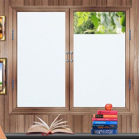 Film Fenetre Anti Regard Anti UV Film Occultant Vitre Fenetre Film Opaque Vitre Film Depoli Vitre Film Electrostatique Vitre Effet Verre Mate pour Bureau Maison Salle de Bain 40x200CM Blanc (1/5)