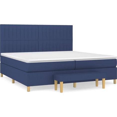 Maison Exclusive - Cama box spring con colchón tela azul 200x200 (1/5)