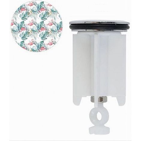 TRADE SHOP - Tappo Lavandino Bagno Lavabo Bidet Universale 40mm Con Motivo Fenicotteri 87273 -