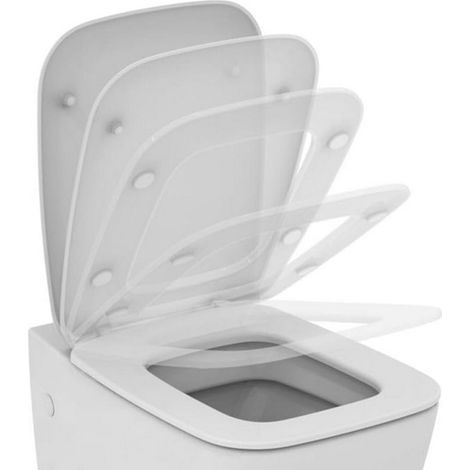 Asiento WC VENTUNO con tapa, bisagras de acero inoxidable cierre suave blanco IDEAL STANDARD (1/2)