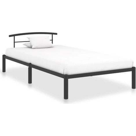 Estructura de cama sin colchón metal negro 90x200 cm