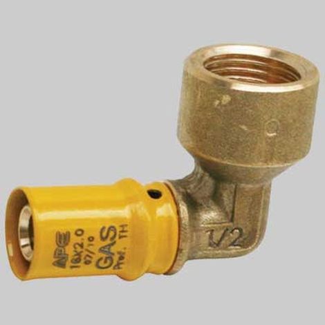 RACCORDI A PRESSARE CURVO FEMMINA PER GAS - 20 x 1/2