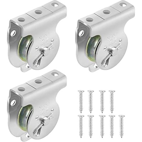 Poulies de levage, lot de 3, poulie pivotante simple, rouleau de levage (1/5)