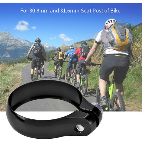 Collier de serrage de tige de selle ultraléger en alliage d'aluminium 34,9 mm pour VTT et vélo de route (noir) (1/5)
