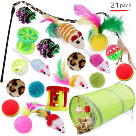 Aiperq Jouets pour chats, jouets pour chats, jouets pour chats et chaton, 21 pièces (le style d'image sera envoyé au hasard) (1/4)