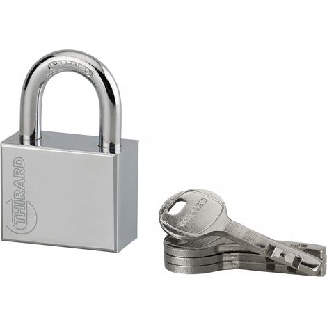 THIRARD - Cadenas à clé Disk, acier, chantier, anse acier, 40mm, 4 clés - THIRARD