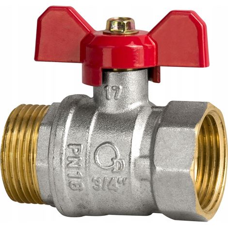 ROBINET À BILLE PAPILLON 1 POUCE AVEC PRESSE-ÉTOUPE GLAND x GLAND (1/2)