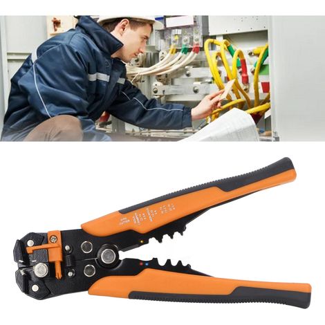 Pince multifonctionnelle à dénuder, couper, sertir, tirer et séparer les fils, pince d'électricien, orange (1/5)