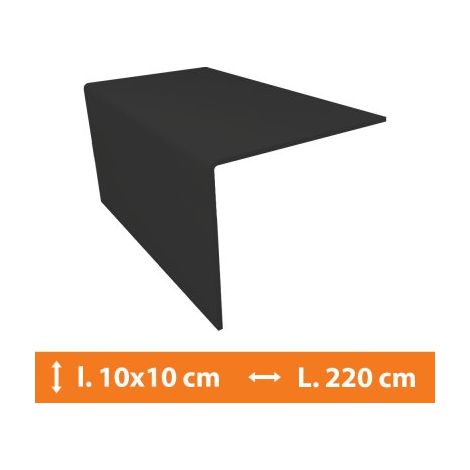 Direct Fenêtres – Cornière PVC gris anthracite 10 x 10 cm – Longueur 220 cm – Profilé d’angle en L pour finition menuiserie – Traitement anti UV