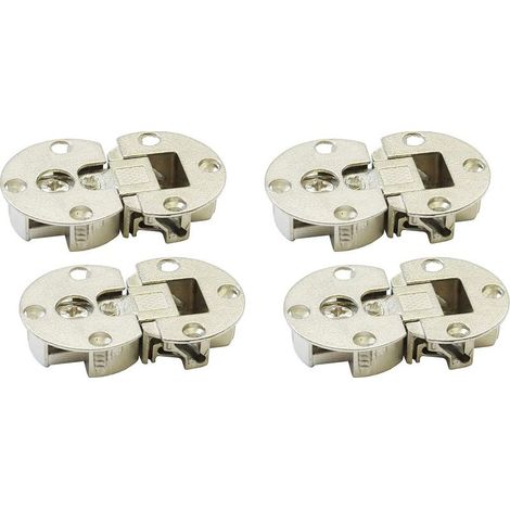 90 Degré Charnière 3D pour Abattant et Couvercle Charnières de Porte Pliante Charnière à Onglet pour Portes de Placard Meuble Cuisine Invisible Lot de 4 (1/5)