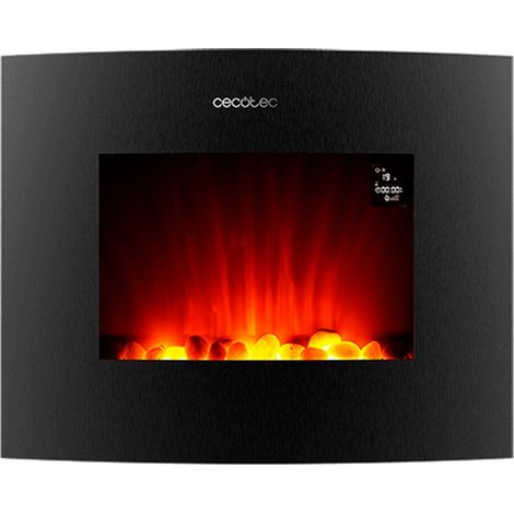 Cecotec Chimenea Eléctrica Ready Warm 2650 Curved Flames Connected. 2000 W, Tamaño 26", WiFi, 2 Niveles de Potencia