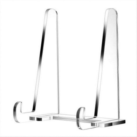 Présentoirs pour assiettes, supports carrés en acrylique transparent pour cadres photo de table, chevalets pour livres, lot de 1 (1/5)