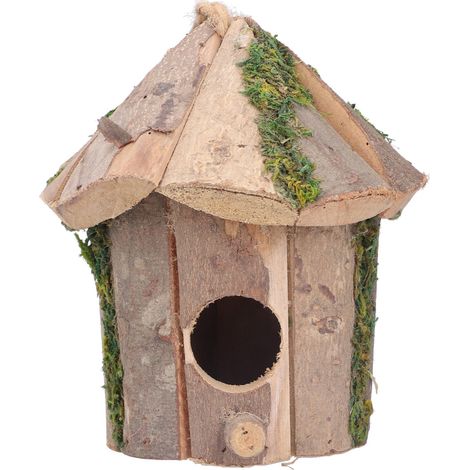 Casita para pájaros de madera, innovadora, pequeña y elegante, para colgar en jardines exteriores. (1/5)