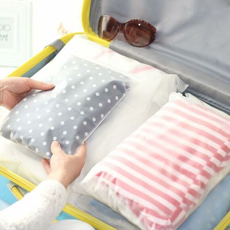 100 Pièces Sac Zipper Voyage, Sac de Rangement Plastique Transparent Dépoli à Fermeture à Glissière Vêtements Sacs Seal Pochette Étanche pour Costume, Chaussures, Cosmétique (14 X 20cm) (1/5)