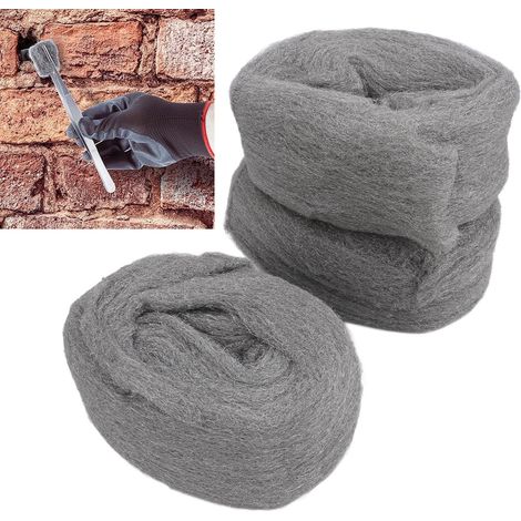 Kit de lana de acero Tuffcoat Pro con 3 rollos de 10 m cada uno y guantes, para rellenar agujeros, paredes, grietas, conductos de ventilación y tuberías. (1/5)