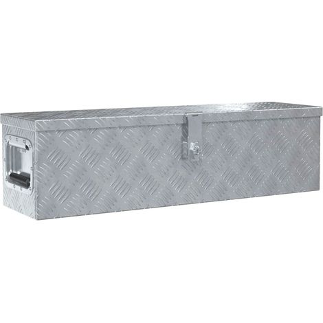 Caja de aluminio 80,5x22x22 cm plateada vidaXL (1/5)