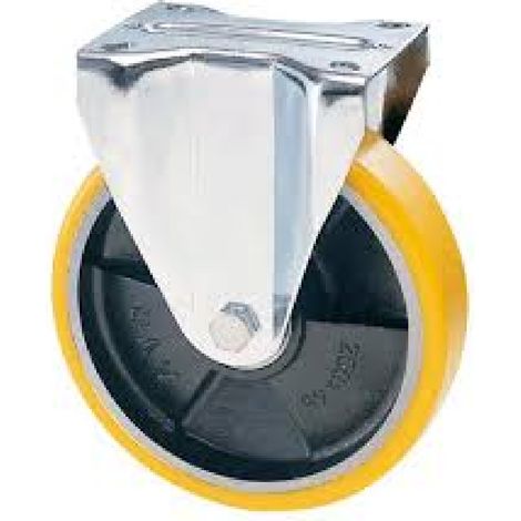 Ruota per carrelli a supporto fisso in acciaio, assemblaggio con dado autobloccante -ø mm 80 x 25 port. kg 120