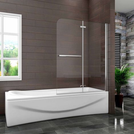 Mampara de Bañera Plegable con Bisagra Cristal Antical 6mm 120x140cm (1/4)