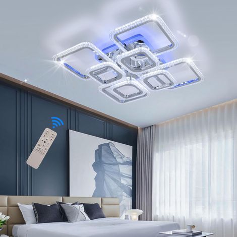 Luminaire Plafonnier Led, Plafonnier Salon Moderne 100w, Lampe De Plafond Carré, Lustre Chambre Avec Télécommande Pour Couloir Salle À Manger Décor Lampe Îlot De Cuisine, 3000k/4000k/6500k (1/5)