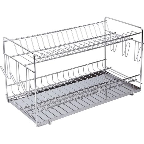 Escurridor sauvic dish drainer capacidad 20 platos acero inoxidable