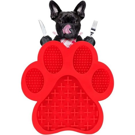 Tappetino per cani in silicone impermeabile – Ideale per il bagno, l'addestramento e il gioco – Rosso, 60 x 40 cm