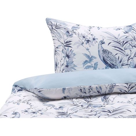 Bettwäsche-Set BALLARD Baumwollsatin 155 x 220 cm Blau