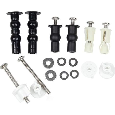 3 Paires Abattant WC Fixations Charnières, Vis pour Toilette Ensemble de Fixation Charnière vis Fixations Extensible Caoutchouc Vis Convient à Toutes Les Toilettes (1/5)