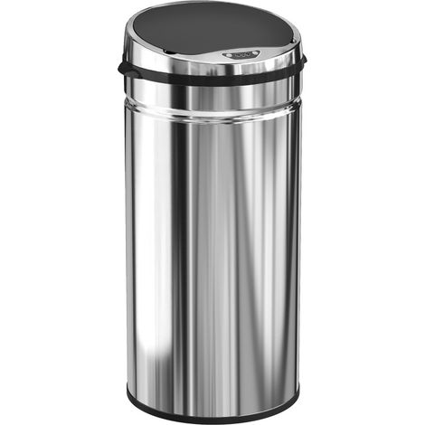 Bidone per rifiuti con sensore da 42 L in acciaio inox argento MODENUIT (1/5)
