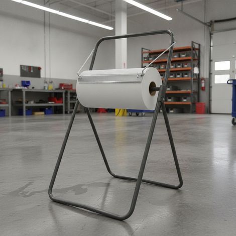 Metall Putzpapier Rollenhalter Ständer für Putztuchrolle 40cm verzinkt (1/5)