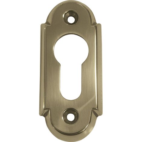 Zylinderrosette PZ, WG oval, 32 x 74 x 6mm, Messing poliert schutzlackiert, 1 Stück  Zubehör Türbeschläge (1/3)