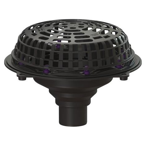 -Drain de toit plat Ecoguss Pressfl., DN 70, avec chauffage