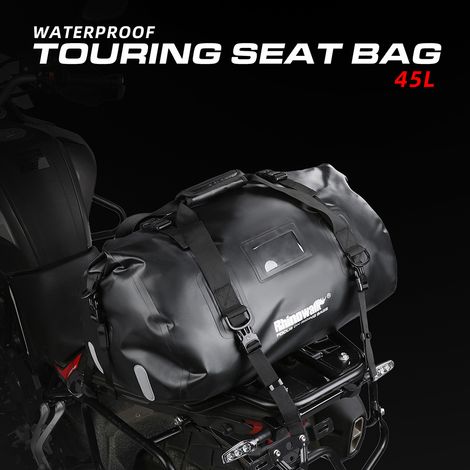 Sac de siège arrière de moto 45L, grande capacité, rangement universel d'outils arrière d'équitation (1/5)