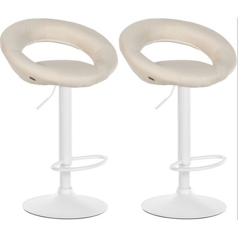 2er Set Barhocker Olinda Stoff creme weiß (1/5)