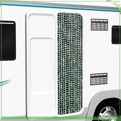 377383 Rideau anti-mouches vert et blanc 56x200 cm chenille (1/5)