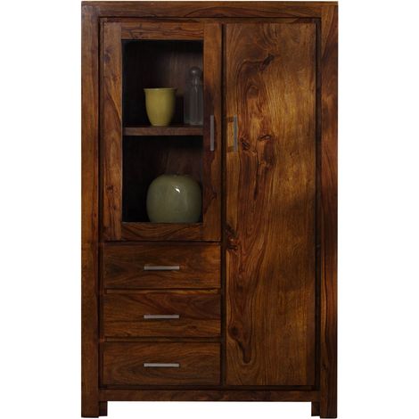 METRO LIFE 108 Credenza in legno di sheesham - laccato / life honey 90x42x148 (1/3)
