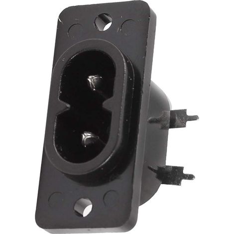 Schwarz 2-polig IEC320 C8 Einlass Stecker Netzsteckdose AC 250V 2.5A (1/2)