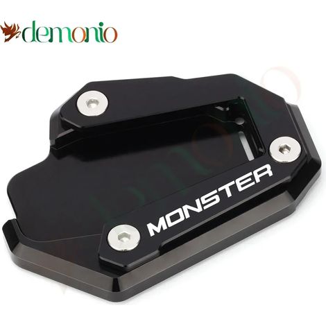 (Monster-Black) Accessoires moto compatibles avec Ducati Monster 1200, Monster 1200R/S et Monster 821 : rehausseur de béquille latérale, plaque d'extension de béquille Maxpower (1/4)
